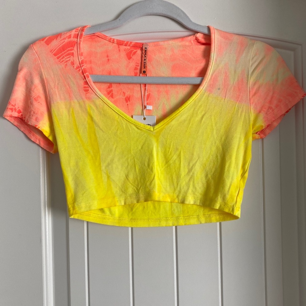 LF bright tie dye crop top